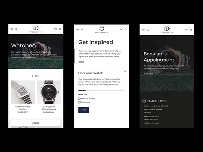Timedriven — E-commerce Design e commerce fashion luxuary mobile ui watch web design