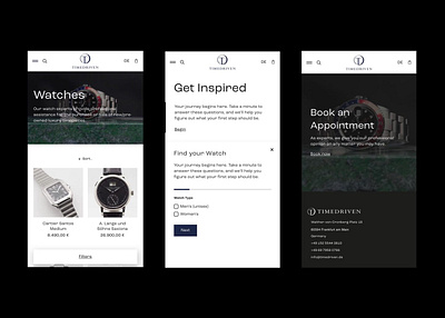 Timedriven — E-commerce Design e commerce fashion luxuary mobile ui watch web design