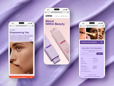 Within Beauty’s Landing Page: Responsive Design design ecommerce graphic design landing page minimalist mobile responsiveness responsive design shopify skincare brand ui uiux webdevelopment website