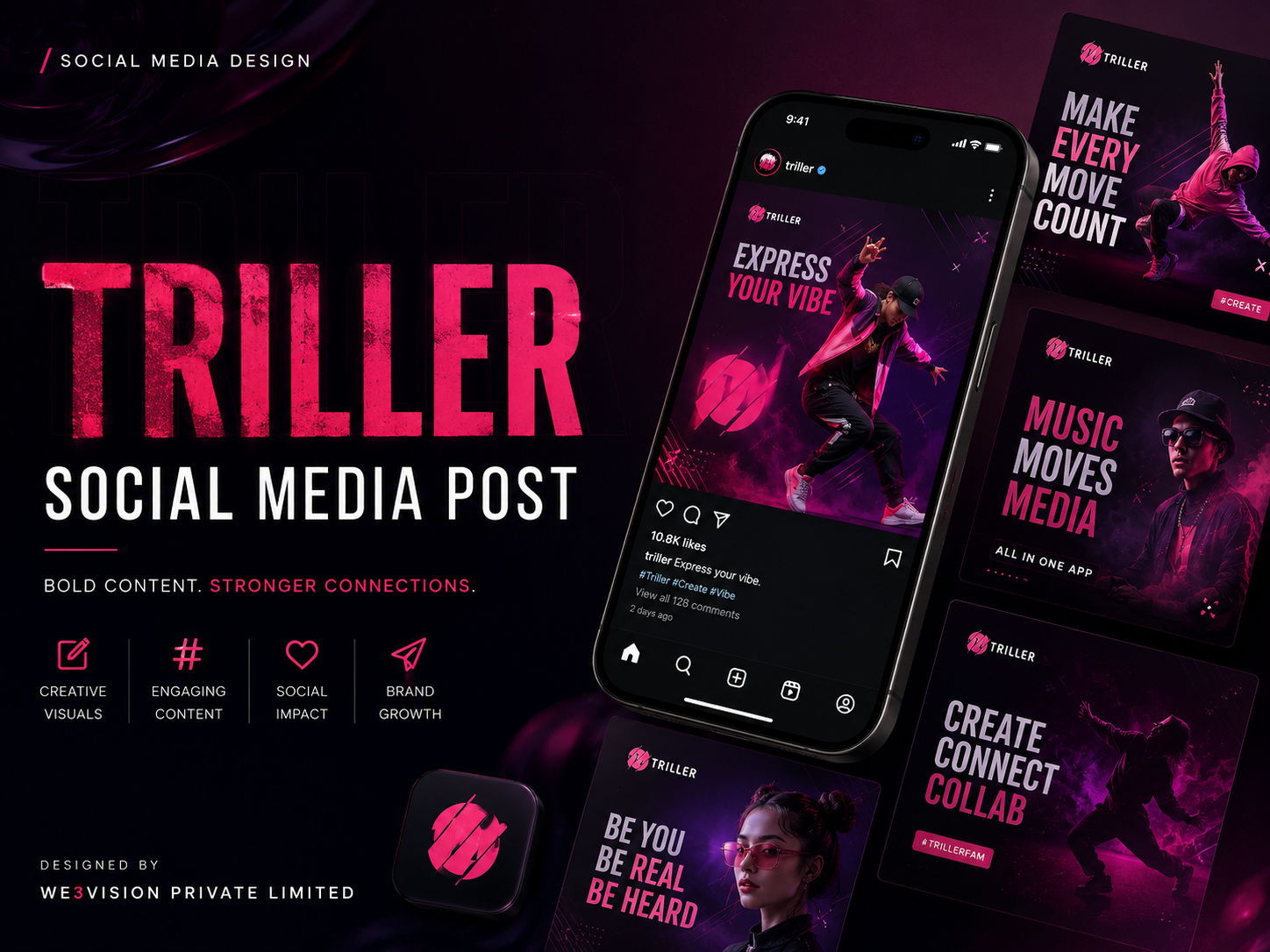 Triller - Social media post animation branding design graphic design illustration logo motion graphics poster design social media post design ui ux vector