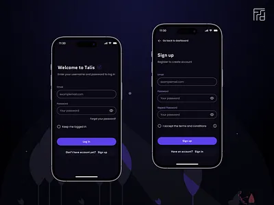 Auth Screens UI – Thesis Series branding cleandesign cleanui dailyui darkui design designchallenge illustration login logo mobileui signup ui uidesign