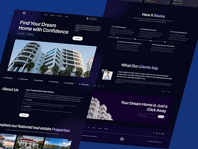 Real Estate Website 🏡 design landing page modern design real estate ui ux website website design