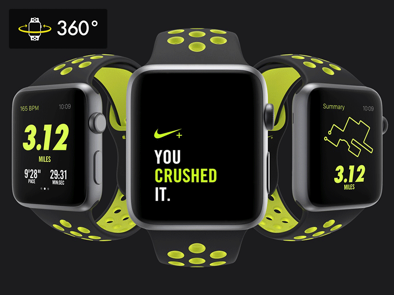 Nike Apple Watch app design apple apple watch drylikov iwatch nike presentation psd sketch template