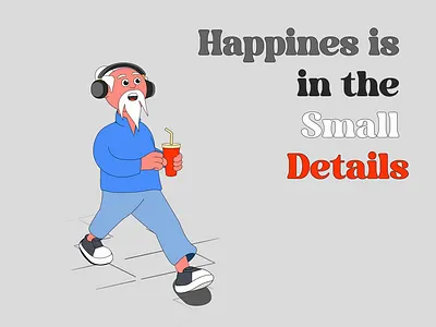 Happiness is in the small details 2d cartoon character animation after effects animated illustration branding character animation cocacola gif illustration logo animation lottie man walking motion motion graphics ui ux walking animation walking cycle