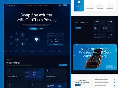 Crypto Exchange Landing Page app banking bitcoin corporate crypto finance fintech forex illustration landing page landing page inspiration staking startup trading ui ux web design web design inspiration web designer web3 website