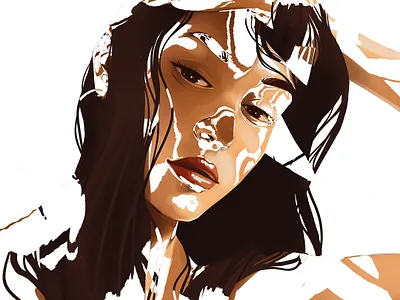 Fragments 💎 art artwork beauty drawing face female fragment girl illustration portrait process