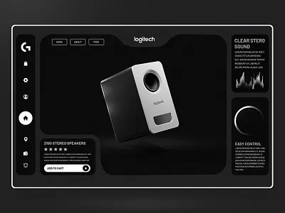 Logitech Speaker Website Design animation branding css design elementor figma graphic design illustration landing page logo ui ui design uiux ux design web web design website website design wordpress