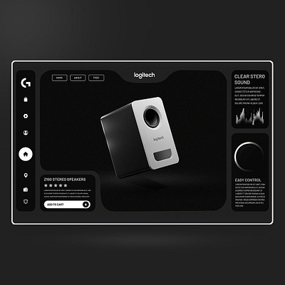 Logitech Speaker Website Design animation branding css design elementor figma graphic design illustration landing page logo ui ui design uiux ux design web web design website website design wordpress