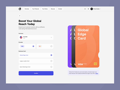 Business Banking Card Setup animation bank business card currency finance fintech money transactions ui ux