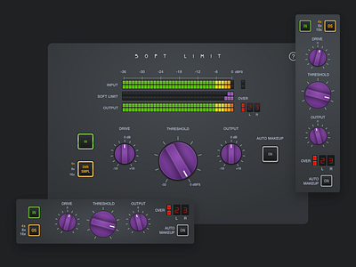 Apogee Soft Limit for iOS ableton analog ui audio plugin audio ui clean ui daw logic pro minimal ui mobile music production music software ui music tech skeuomorphic ui touch interface vst plugin