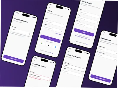 Mobile Authentication UI Design – Clean, Modern & User-Friendly app clean ui figma forgot password graphic design login mobile app modern design sign up ui ui design uiux user friendly ux