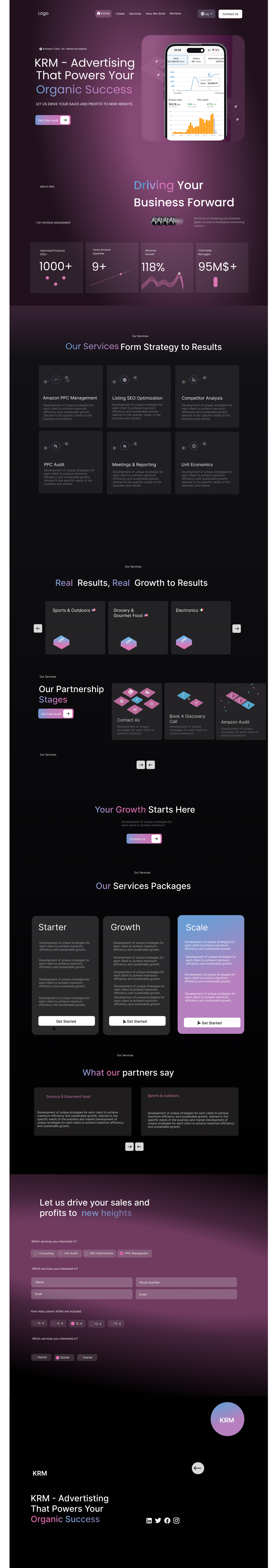 Advertising Landing Page ui ux