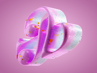 3D Render - Sprinkled Sculpture 3d 3d art 3d art work 3d composition 3d design 3d element clean dynamic fluid modern art playful purple purple lightning soft coloring surreal vibrant vibrant design whimsical