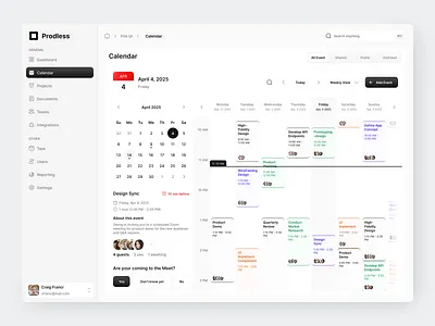 Calendar Booking App app calendar clean design events fireart modern schedule timeline ui ux web