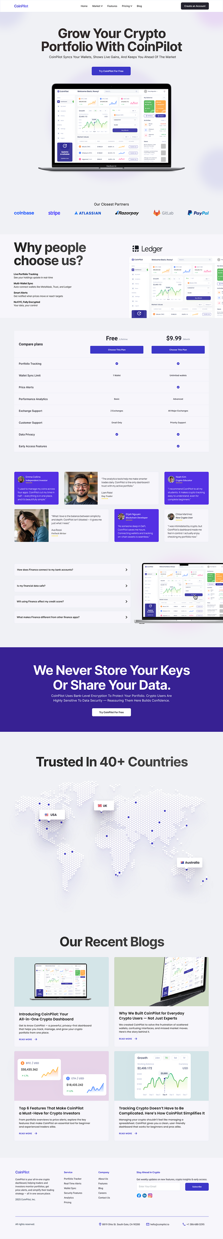 Landing Page Design for Crypto Exchange by Ali Qadri on Dribbble
