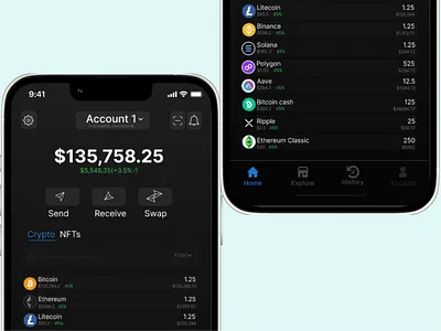 Defi Wallet app crypto design graphic design illustration ui ux web3