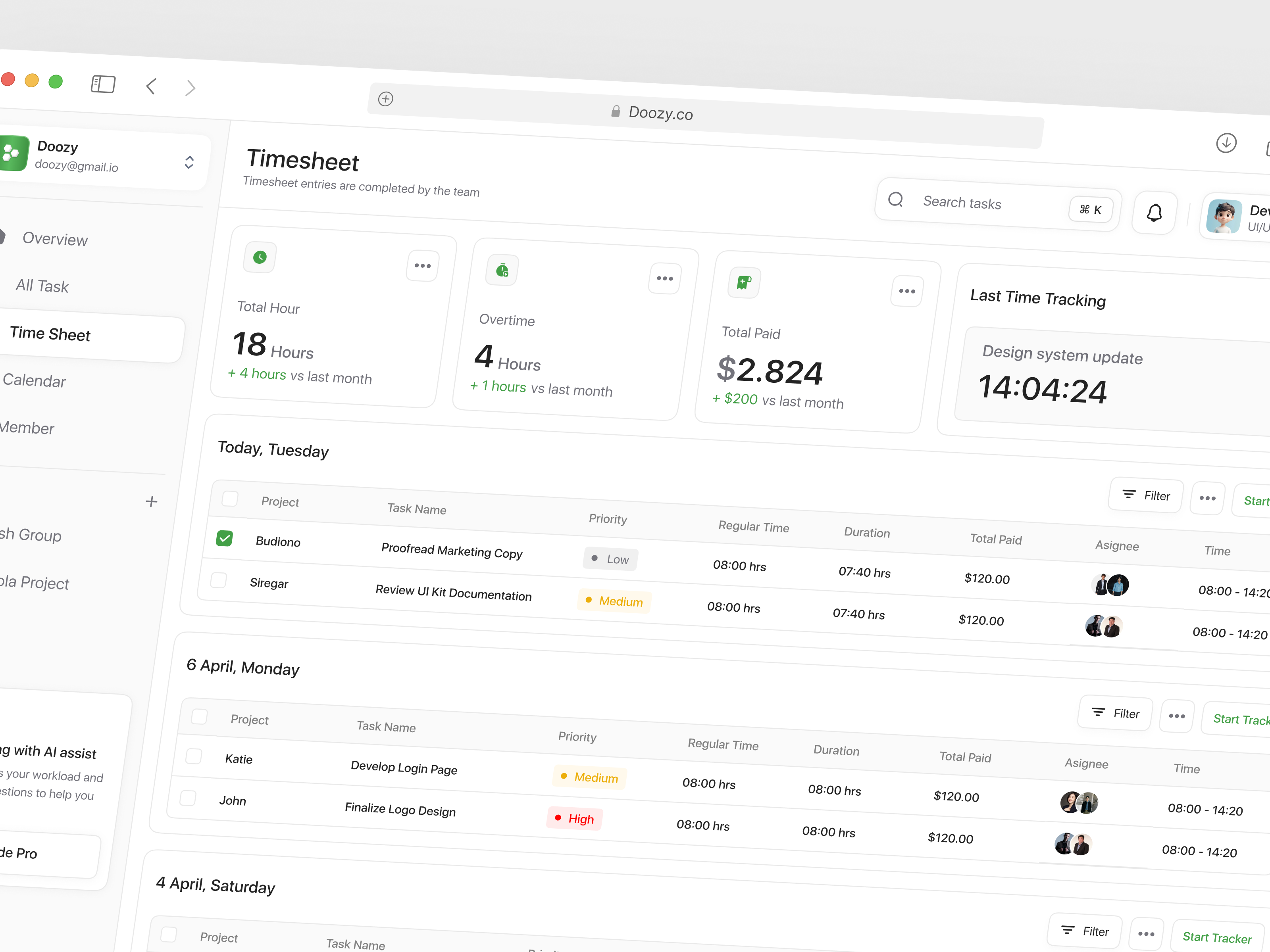 Example of Dashboard Design | 2 Pages