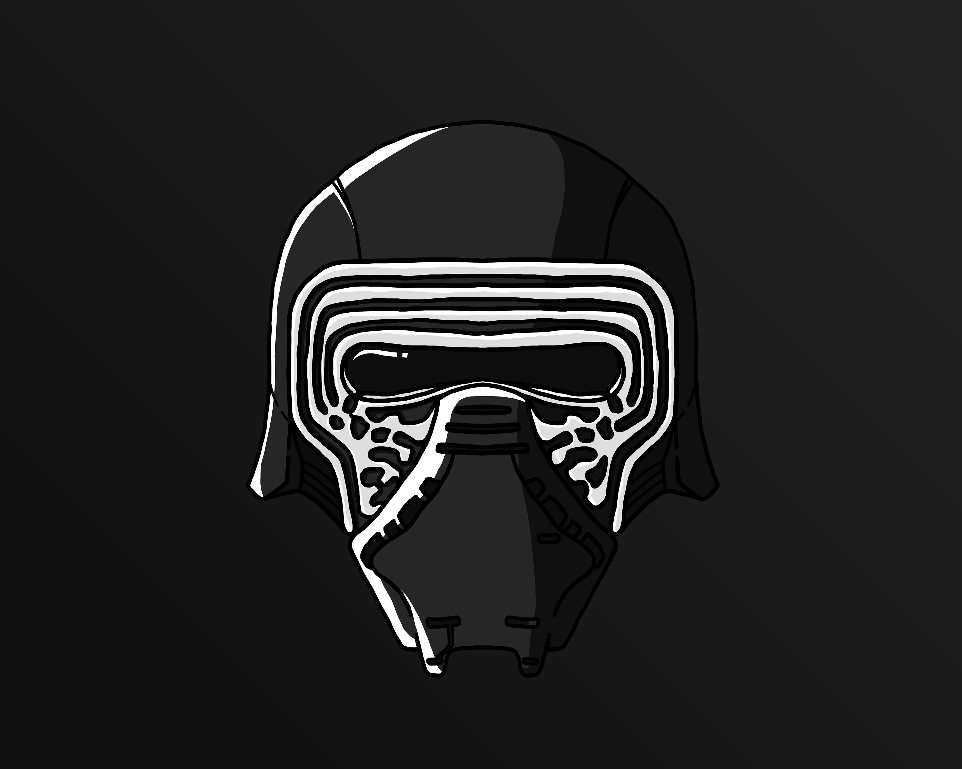 Star Wars Helmet : Kylo Ren drawing fan art helmet illustration star wars