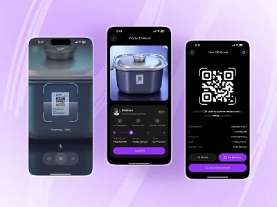 Food Packaging & Delivery Mobile App app design delivery app e commerce food food and drink food app food app ui food delivery food delivery app food ordering food packaging foodordering mobile app online order app product details page qr code page restaurant app scanning page