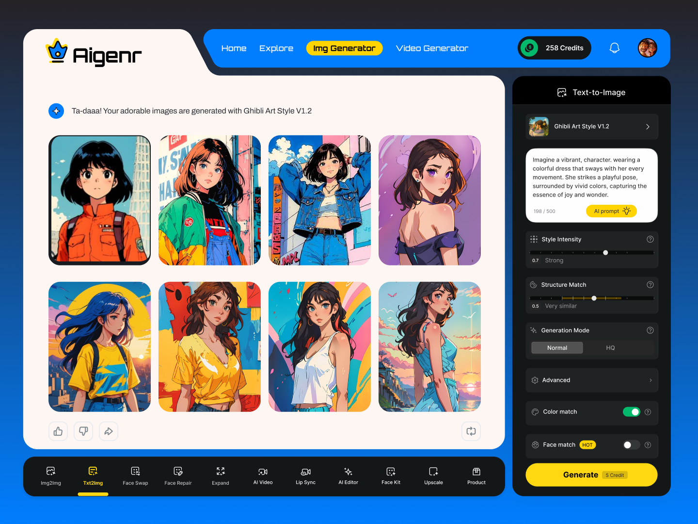 Modern AI Image Generator App UI 2025 ai art futuristic generator ghibli image modern promtgenerator ui ux