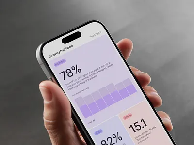 Recovery Dashboard – Wearable UI Concept dailyui design editorial health healthtracker minimal minimalinterface minimalist mobile product productdesign ui ux wearables wellness wellnessapp