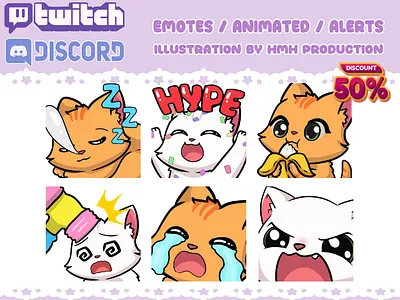 Cute custom emotes commission open ( discount 50%) cat chibi twitch emotes commission design emotes emotes for twitch streamer twitch twitch emotes vtuber