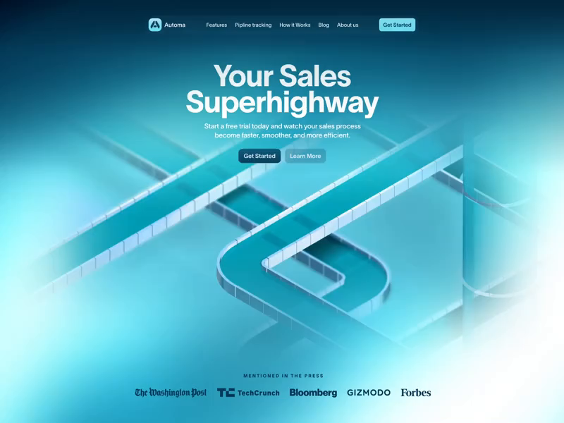 Example of Landing Page With 3D Motion Elements 
