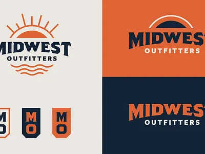 Midwest Outfitters concept badge logo midwest outfitters sun