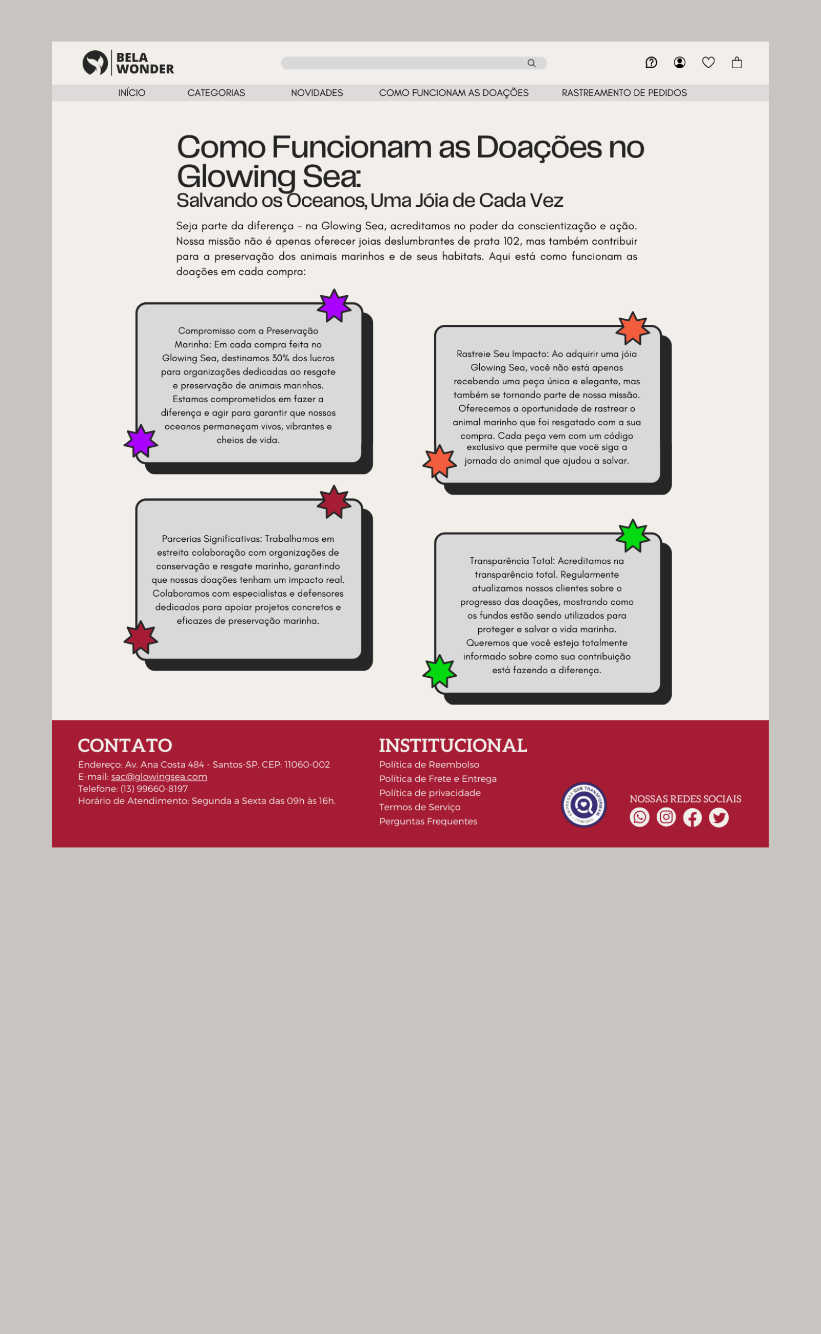 Bela Wonder - Informational page webinterface