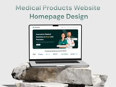 Medical Products Website Design figma design healthcaredesign homepage design landingpage design lightmode design medical website ui design uiux ux design website design