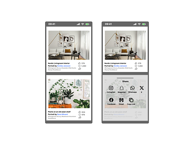 Social Share app dailyui design ui ux