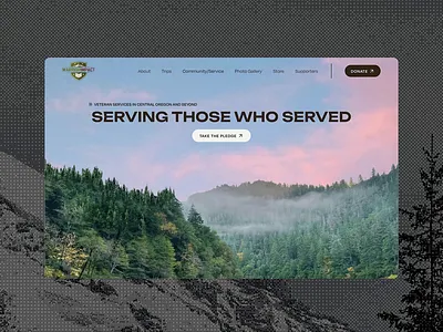Outdoors Military Veteran Services Website animation branding design landing military outdoors ui veteran webdesign website
