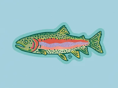Rainbow Trout Sticker Illustration fish fishing illustration illustrator outdoor industry rainbow trout trout