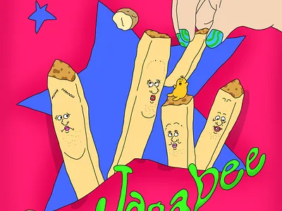 Japanese sweets"Jagabee" branding character design digital art food graphic design icon illustration