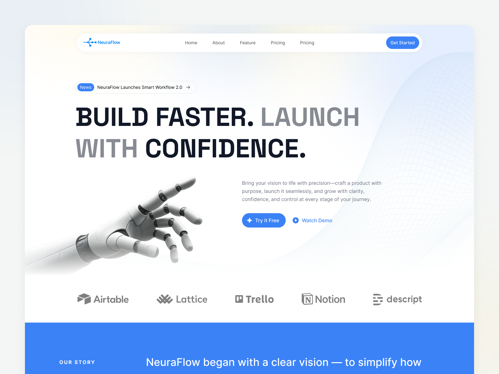 Example of Modern & Responsive Landing Page Design