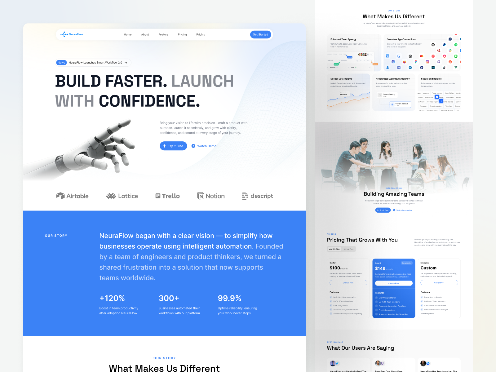 Example of Modern & Responsive Landing Page Design