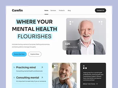 Mental health care website ui design best website figma designer figma website designer health website landingpage landingpage ui medical website mental care website ui mental website mental website ui minimal website ui ux web ui web ux website design website uiux