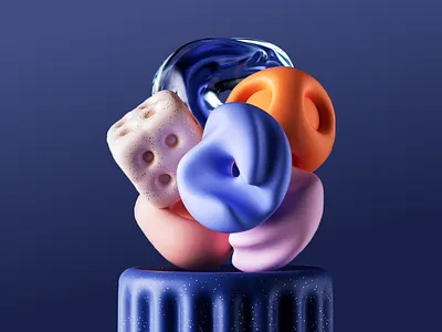 Bold and Bright 3D Design 3d 3d abstract shapes 3d art 3d art work 3d composition 3d cube 3d design 3d shapes abstract art bold bright colors composition deep blue dynamic geometric pink sculpture soft solid