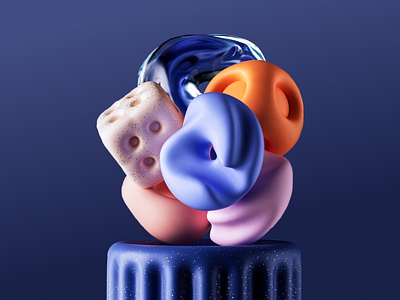 Bold and Bright 3D Design 3d 3d abstract shapes 3d art 3d art work 3d composition 3d cube 3d design 3d shapes abstract art bold bright colors composition deep blue dynamic geometric pink sculpture soft solid