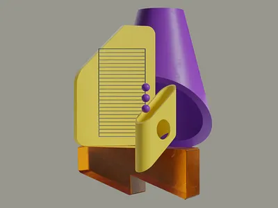 3D Composition of Constructive Forms 3d 3d art 3d art work 3d sphere 3d visual abstract architectural bold colors colorful geometric forms geometric shapes graphic design layered orange purple purple spheres structural yellow