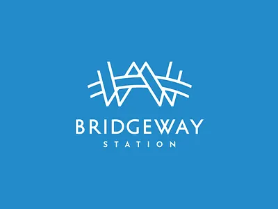 BridgeWay Station | Logo Design brand identity branding bridge community crossing icon landmark destination letter w live logo logo design overlap path play shop town center town center development urban design way work