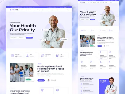 Medical Hospital Landing Page UI Design cleanui doctorwebsite figma healthcaredesign healthcareui hospitalui html landingpage medicallandingpage medicalwebsite minimaldesign uidesign uxdesign webdesign wordpress
