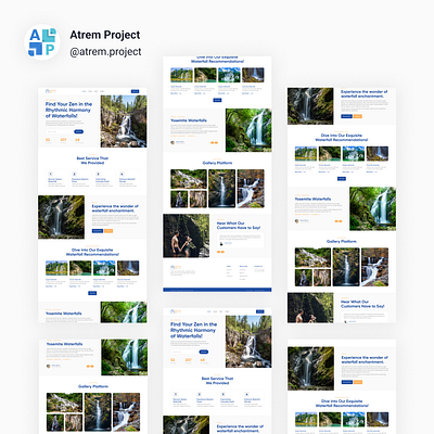 Waterfalls Landing Page - Landing Page Travel atrem project figma mobile app ui ui design uiux user interface ux ux design web design