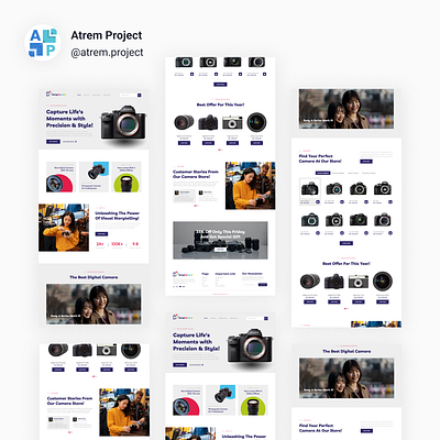 Camera Store Landing Page atrem project figma mobile app ui ui design uiux user interface ux ux design web design
