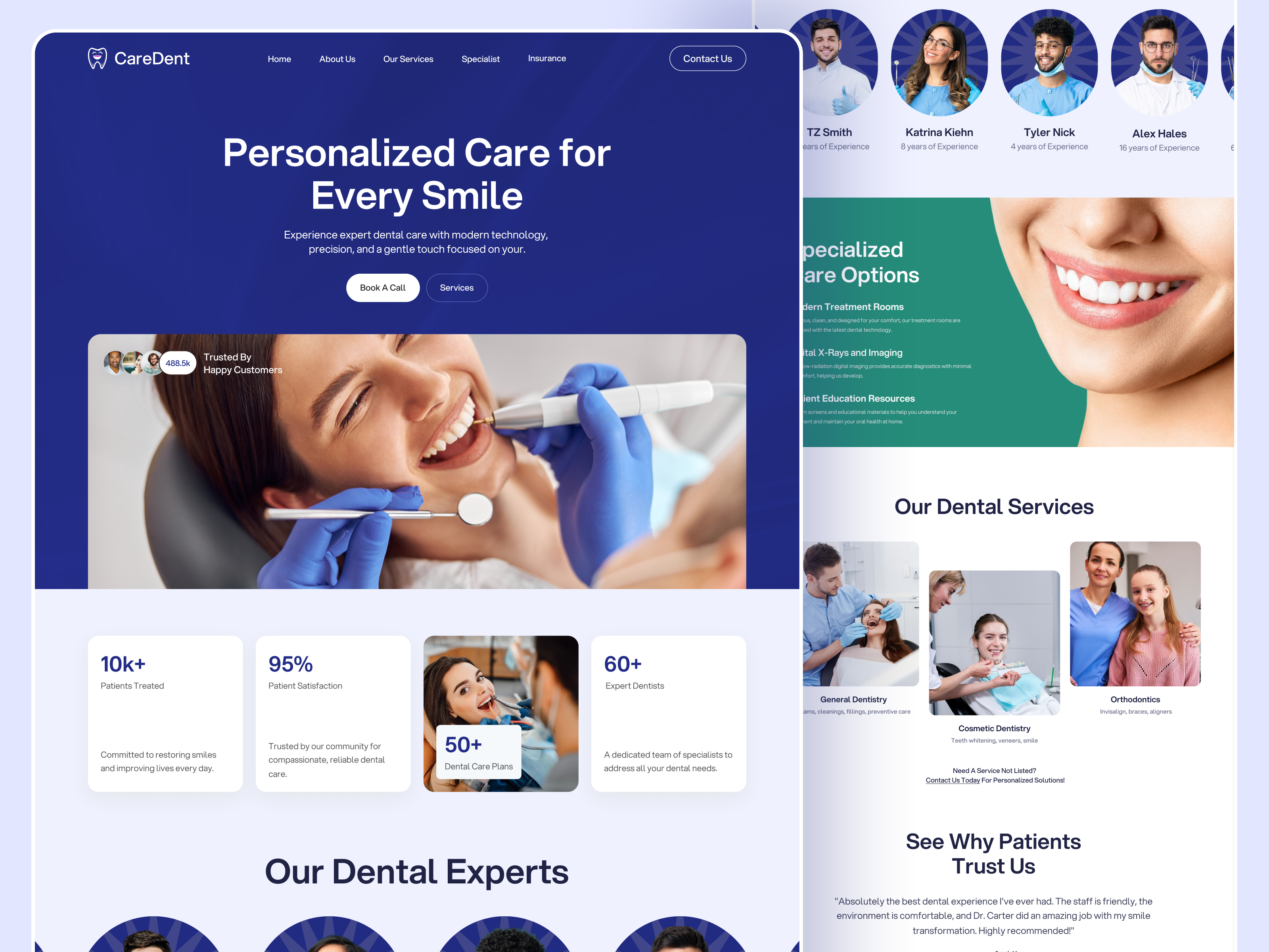 CareDent - Dental Website clean ui delisas delisas.com dental dental website dentist website doctor website healthcare website home page landing page modern ui saas sas ui uiux ux web design website