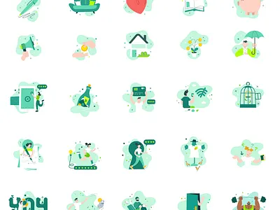Illustrations for a bank app app color flat design icon illustration minimal vector