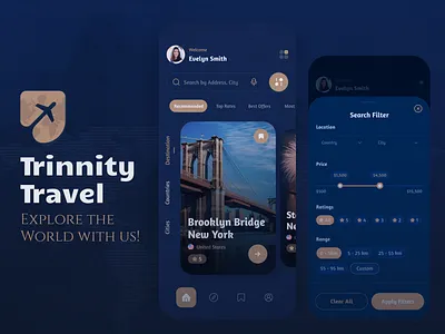 Trinnity - Your Smart Travel Companion✈️ android app design booking design explore figma graphic design ios mobile app morden react travel travel booking traveling app design trend trending trip ui uidesign ux