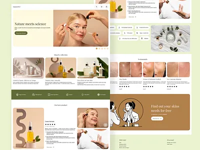 Landing page UI challenge dailyui ecommerce graphic design landing page skincare ui ui challenge ui design webdesign
