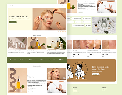 Landing page UI challenge dailyui ecommerce graphic design landing page skincare ui ui challenge ui design webdesign