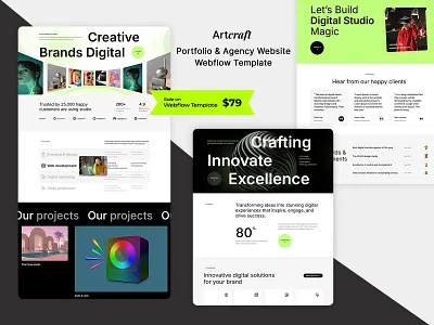 Artcraft - Portfolio & Agency Website Webflow Template agency branding agency creative designer portfolio elegant design hhh mobile friendly personal portfolio portfolio responsive responsive design seo friendly uiux web design web development webdevelopment webflow development webflow template webflow website